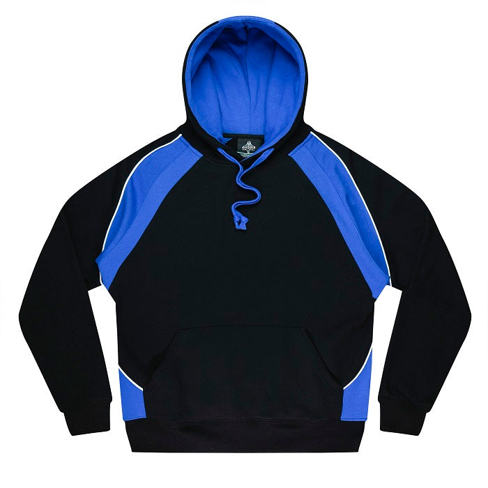 mens Black with royal blue contrast panels lightweight easy care Aussie Pacific N1509 Huxley Mens Hoodie