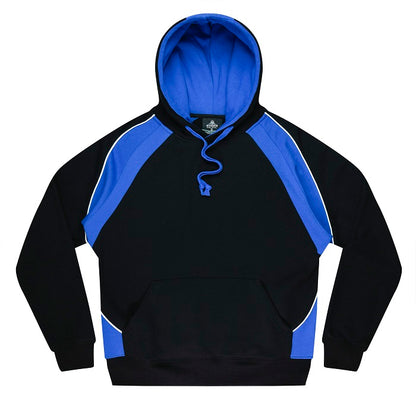 mens Black with royal blue contrast panels lightweight easy care Aussie Pacific N1509 Huxley Mens Hoodie