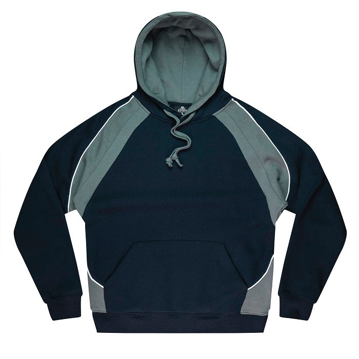 Mens navy and grey with contrast piping, warm cotton blend Aussie Pacific N1509 Huxley Mens Hoodie