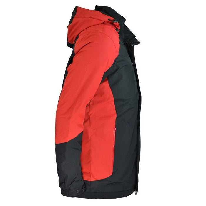 Aussie Pacific N1518 Napier Mens Jacket, warm, padded, side view, black with red