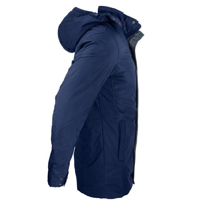 Aussie Pacific N1519 Parklands Mens Jacket, padded parker, navy blue, side view