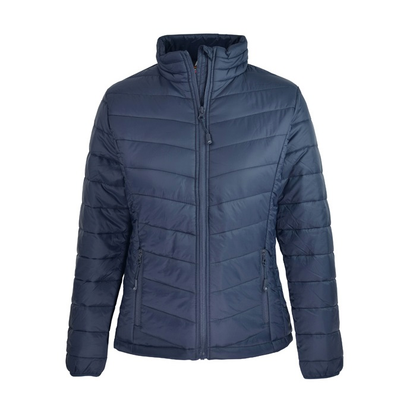 Navy blue, full zip, zip pockets, Aussie Pacific N1522 Buller Mens puffer Jacket, front view