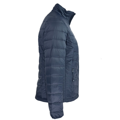 Side view, navy, quilted warm, all seasons, Aussie Pacific N1522 Buller Mens Jacket