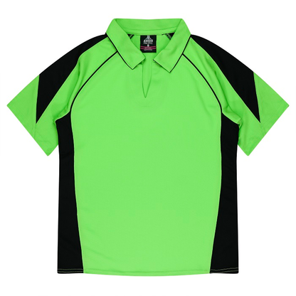 Womens apple green and black detail, Aussie Pacific N2301 Premier Lady Polos, front view, anti bacterial fabric