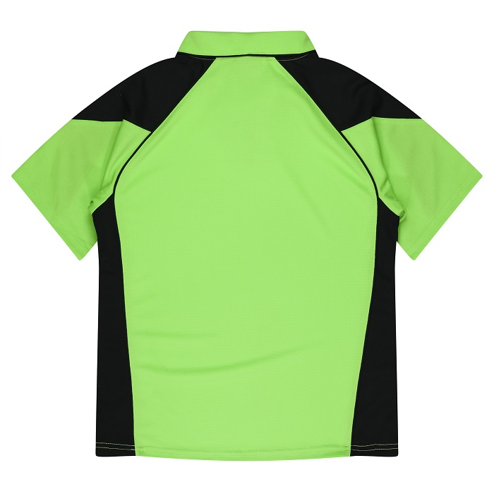 Aussie Pacific N2301 Premier Lady Polos, apple with black, rear view