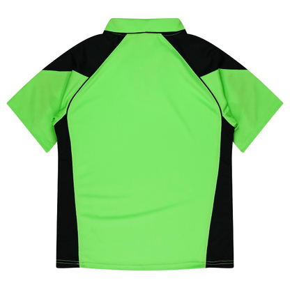 Aussie Pacific N2301 Premier Lady Polos, apple with black, rear view