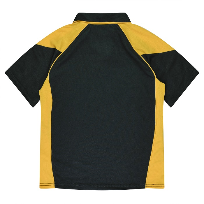 Aussie Pacific N2301 Premier Lady Polos, rear view, black and gold
