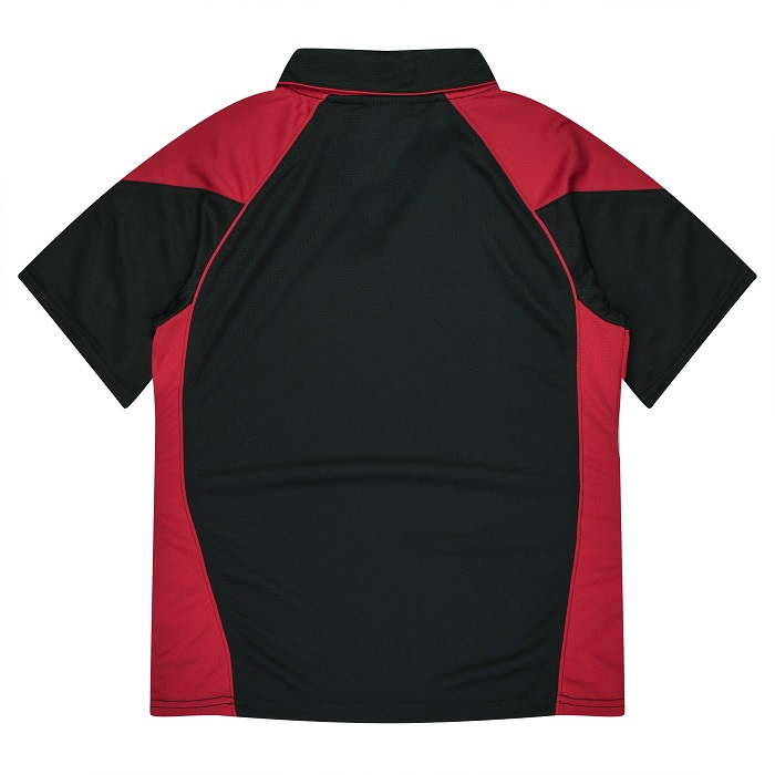 Aussie Pacific N2301 Premier Lady Polos, black and red, back view