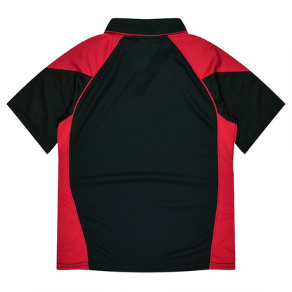 Aussie Pacific N2301 Premier Lady Polos, black and red, back view