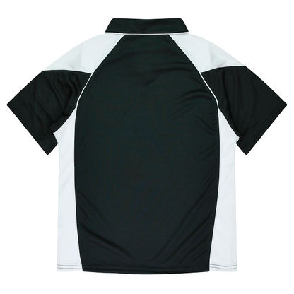 Black and white, rear view, Aussie Pacific N2301 Premier Lady Polos