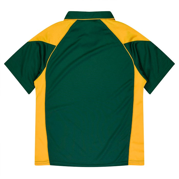 Aussie Pacific N2301 Premier Lady Polos, bottle green and gold, rear view