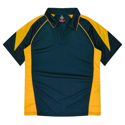 Easy care, navy with gold contrast, Aussie Pacific N2301 Premier Lady Polos, front view
