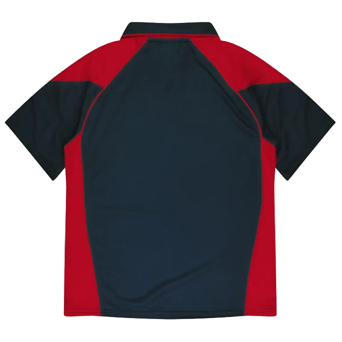 Aussie Pacific N2301 Premier Lady Polos, navy red, rear view