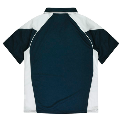 navy and white, Aussie Pacific N2301 Premier Lady Polos, rear view