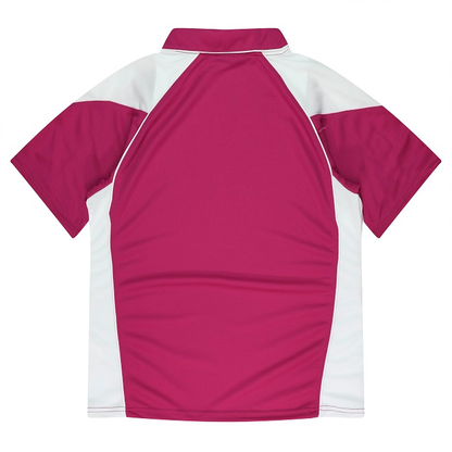 Rear view, pink and white, Aussie Pacific N2301 Premier Lady Polos