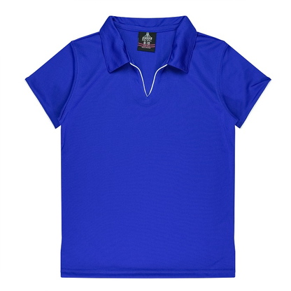 Aussie Pacific N2302 Yarra Ladies Polo, front view, royal blue, athletic polo shirt