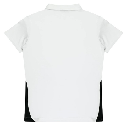 Aussie Pacific N2305 Ladies Paterson Polo, white with black, rear view