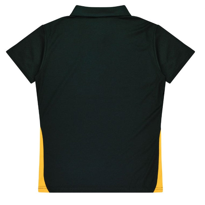 Womens Black with gold Aussie Pacific N2305 Ladies Paterson Polo 