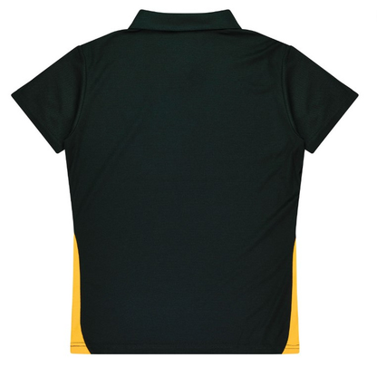 Aussie Pacific N2305 Ladies Paterson Polo, black and gold rear view