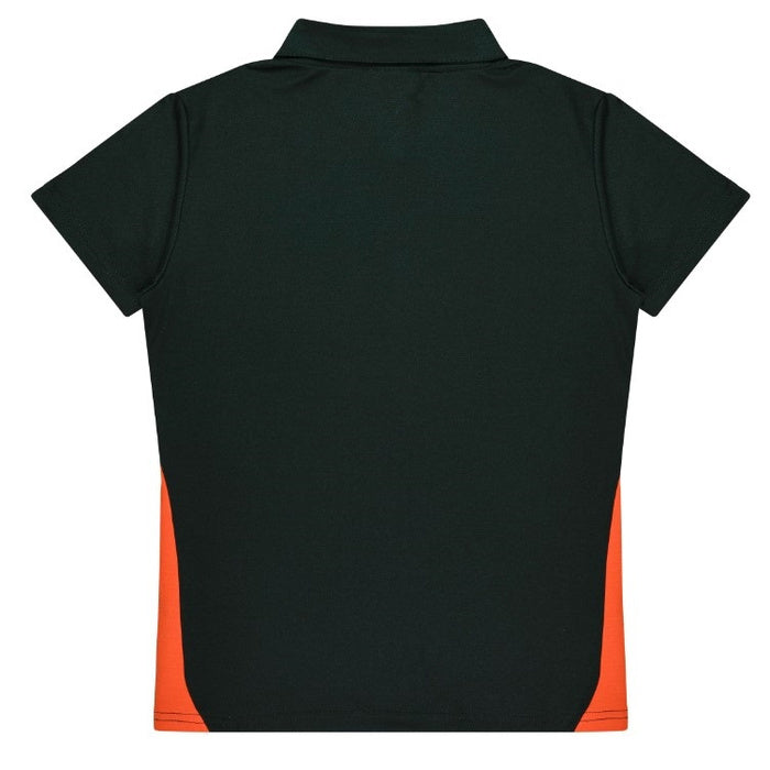 Aussie Pacific N2305 Ladies Paterson Polo black and orange rear view