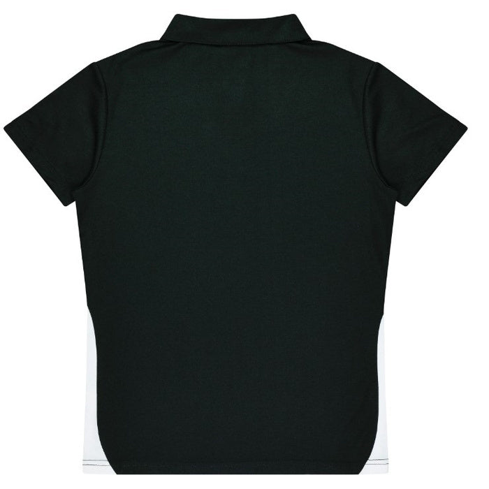 womens black with white Aussie Pacific N2305 Ladies Paterson Polo