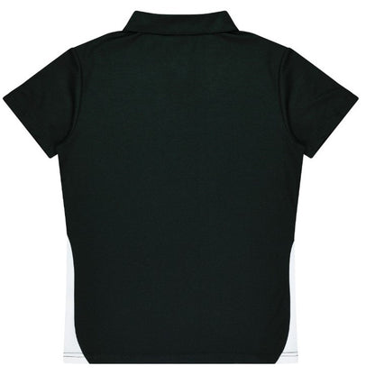 womens black with white Aussie Pacific N2305 Ladies Paterson Polo