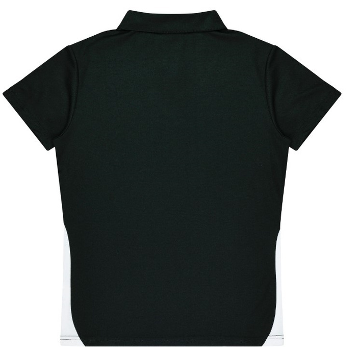 Aussie Pacific N2305 Ladies Paterson Polo, black with white, rear view