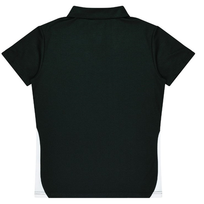 Aussie Pacific N2305 Ladies Paterson Polo, black with white, rear view