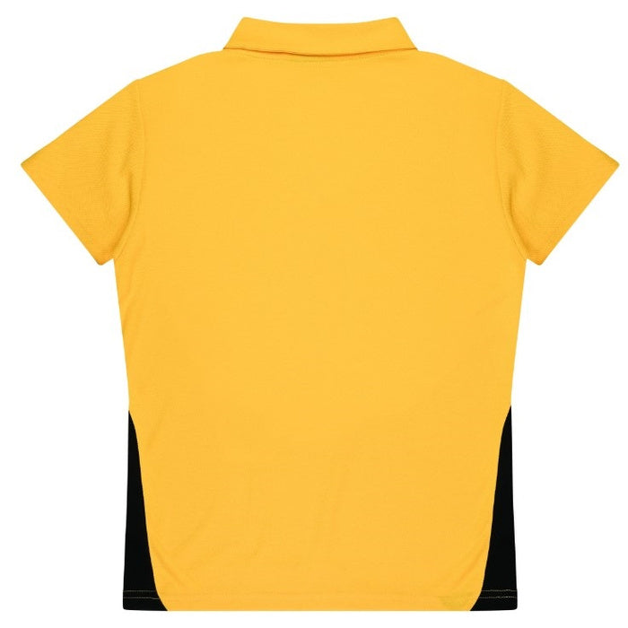 Aussie Pacific N2305 Ladies Paterson Polo gold and black rear view
