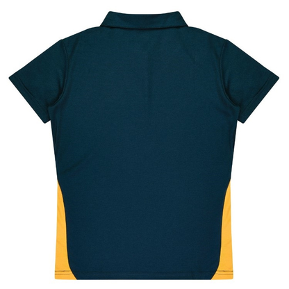 Aussie Pacific N2305 Ladies Paterson Polo, navy/gold, rear view
