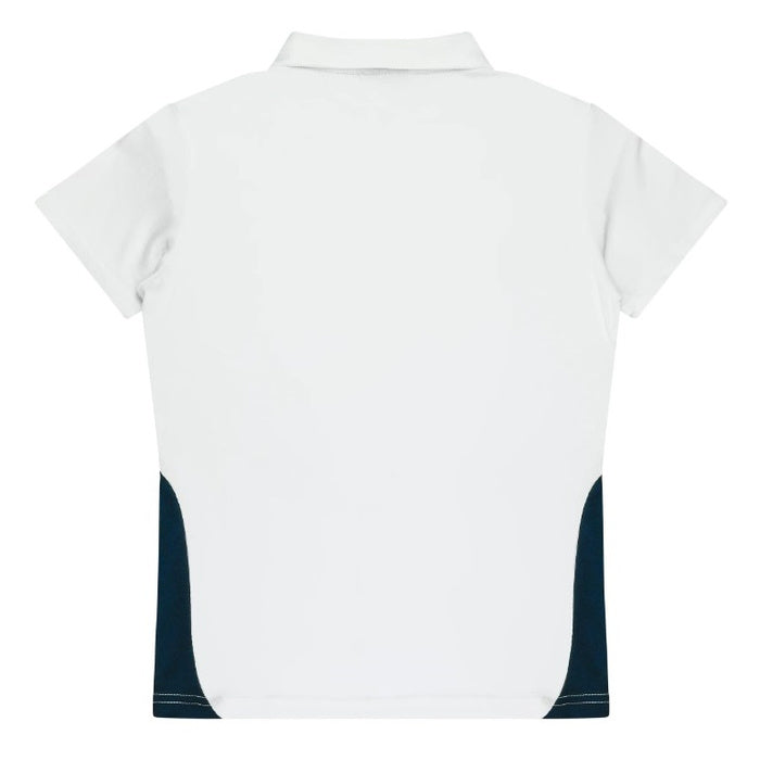 white with navy Aussie Pacific N2305 Ladies Paterson Polo