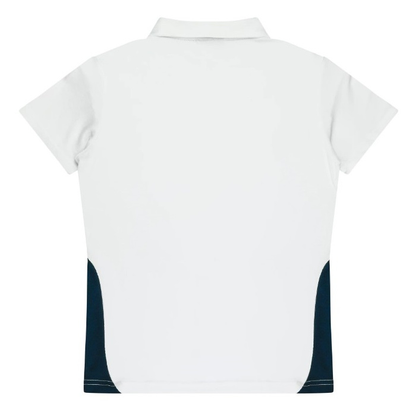 Aussie Pacific N2305 Ladies Paterson Polo, white/navy, rear view