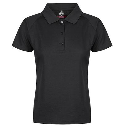 Aussie Pacific N2306 Ladies Keira Polo, black, corporate, front view