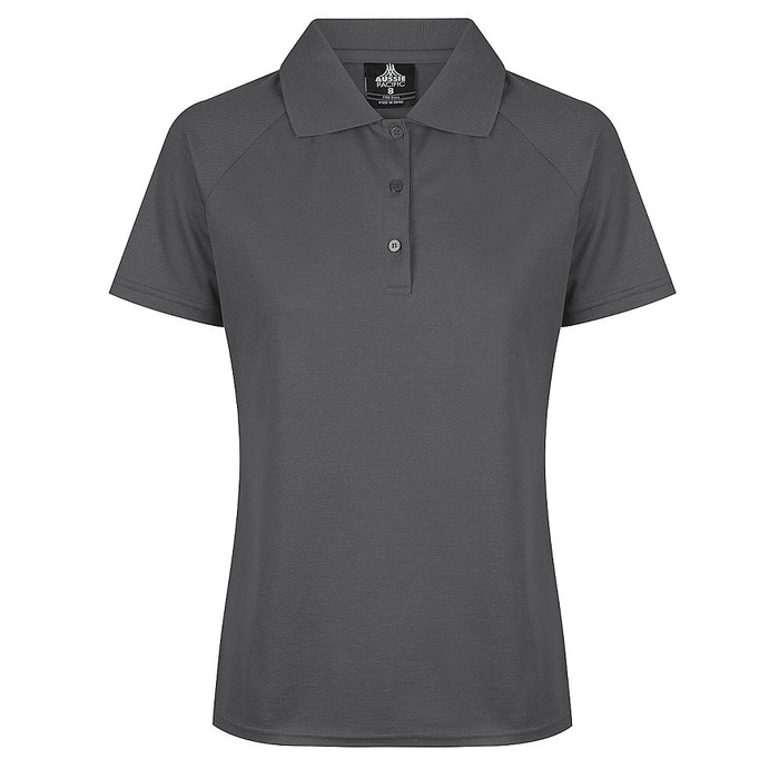 Slate grey, front view, professional, Aussie Pacific N2306 Ladies Keira Polo
