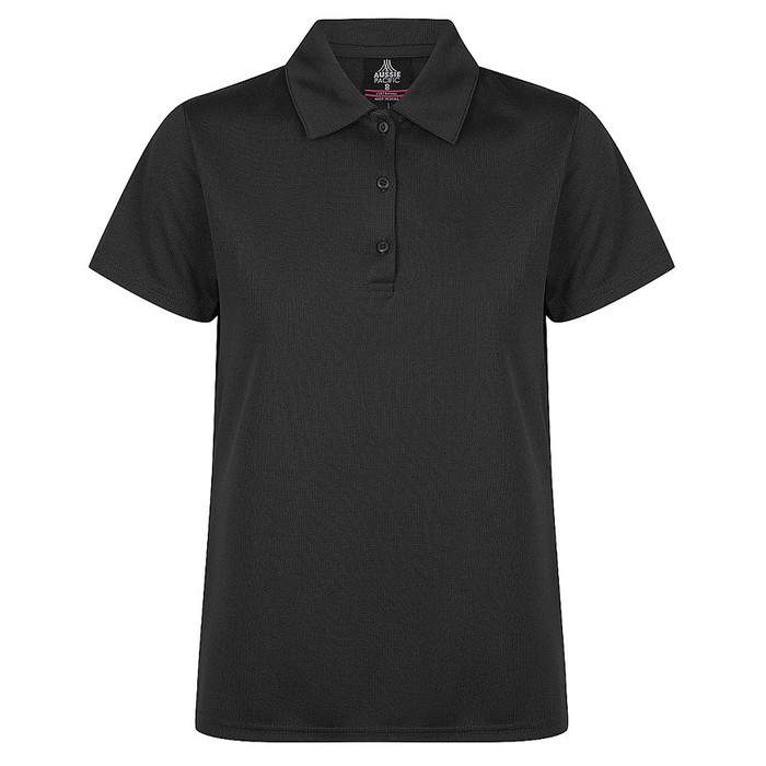 Professional, black, Aussie Pacific N2307 Botany Ladies Polo, front view