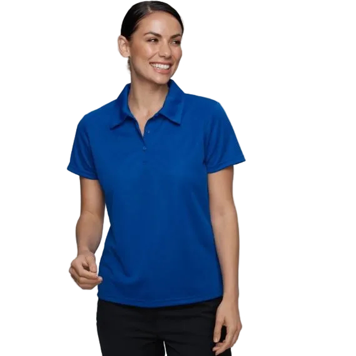 Aussie Pacific N2307 Botany Ladies Polo Royal blue, easy care fabric, model front view