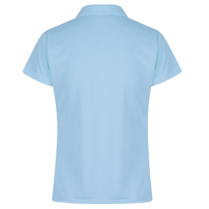 Rear view, sky blue, Aussie Pacific N2307 Botany Ladies Polo
