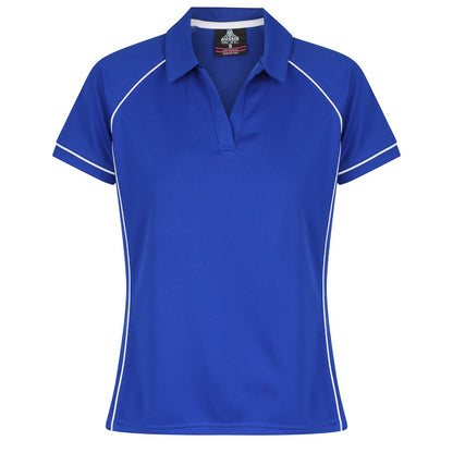 Aussie Pacific N2310 Endeavour Ladies Polo - Royal Blue/White - Front View