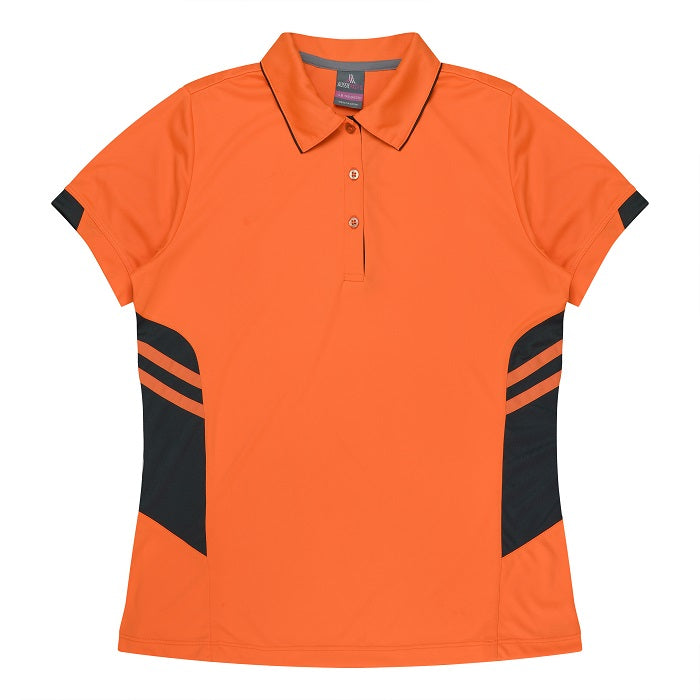 Aussie Pacific N2311 Tasman Ladies Polo - Neon/Orange - Front View