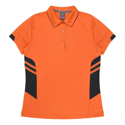 Aussie Pacific N2311 Tasman Ladies Polo - Neon/Orange - Front View