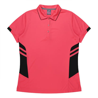 Aussie Pacific N2311 Tasman Ladies Polo - Neon/Pink/Black - Front View
