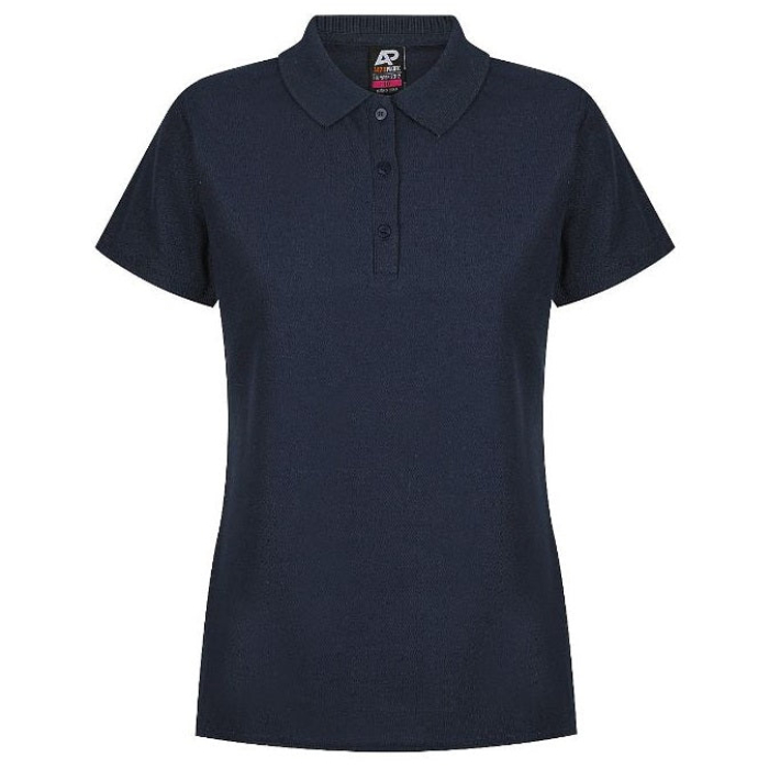 Womens navy blue, professional, Aussie Pacific N2312 Hunter Ladies Polo, front view