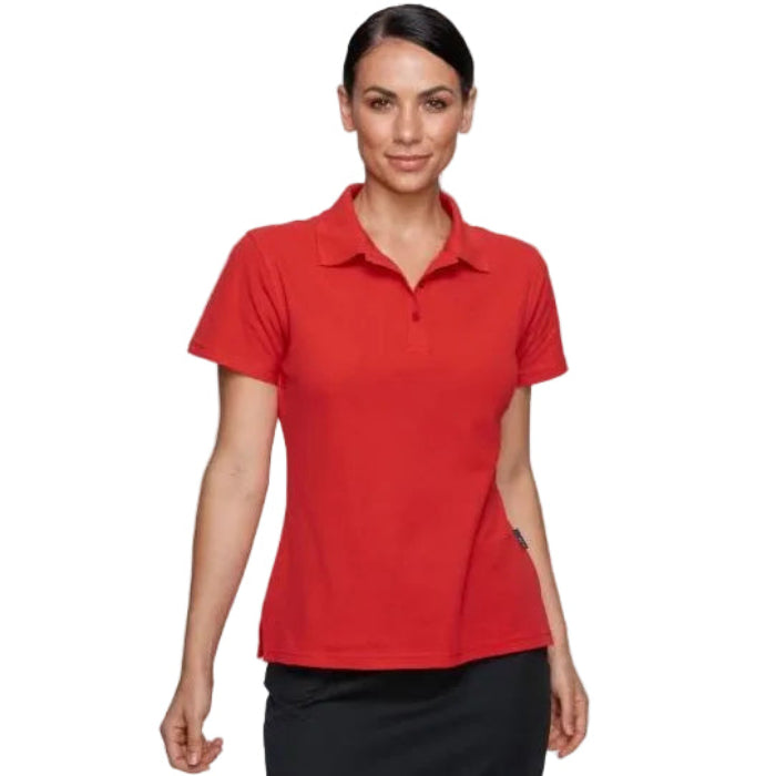 Aussie Pacific N2312 Hunter Ladies Polo, womens bright red lifestyle view