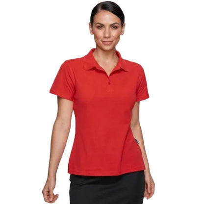Aussie Pacific N2312 Hunter Ladies Polo, womens bright red lifestyle view