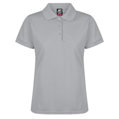 Silver, light grey, womens, modern fit, Aussie Pacific N2314 Lachlan Ladies Polo, front view