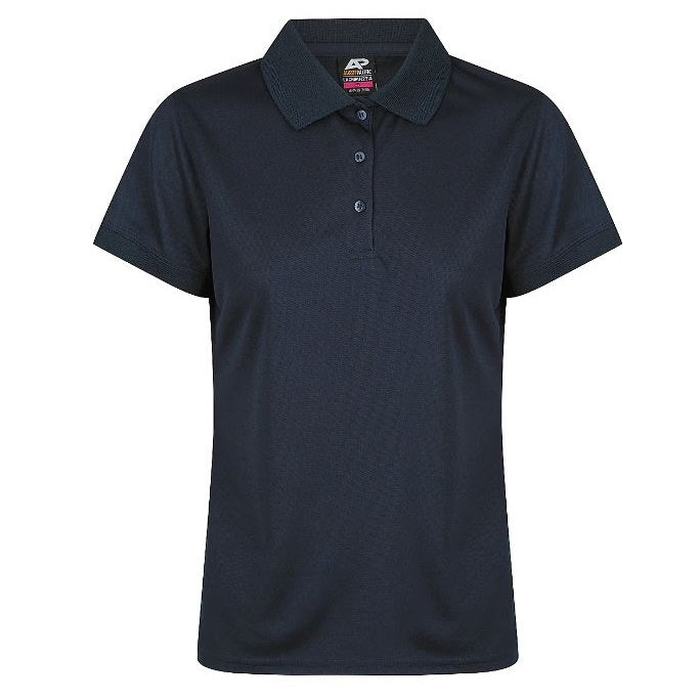 Aussie Pacific N2314 Lachlan Ladies Polo, navy blue, front view, anti bacterial finish