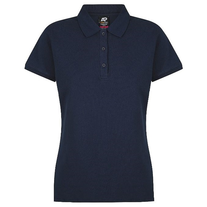 Womens short sleeve classic black premium, Aussie Pacific N2315 Claremont Ladies Polo, front view