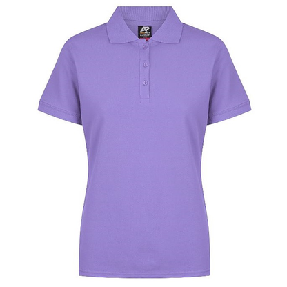 Purple, modern fit, Aussie Pacific N2315 Claremont Ladies Polo front view