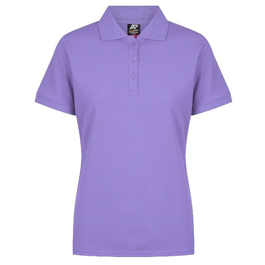 Purple, modern fit, Aussie Pacific N2315 Claremont Ladies Polo front view