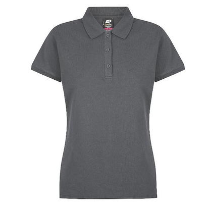 Slate grey, corporate, Aussie Pacific N2315 Claremont Ladies Polo, front view